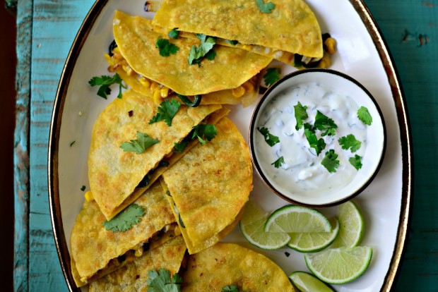 Corn Poblano Quesadillas l SimplyScratch.com 