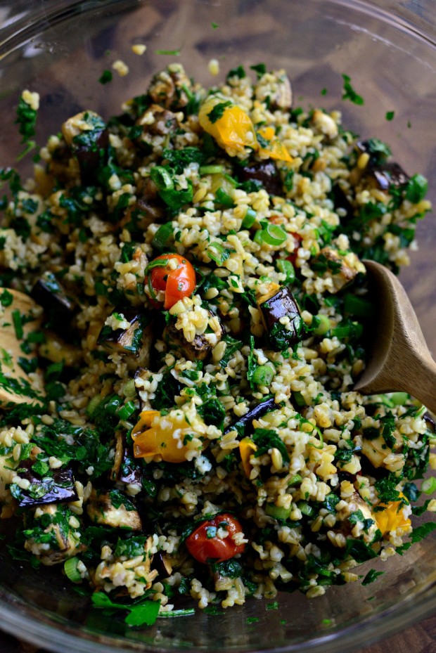 Roasted Vegetable Freekeh Salad + Lemon Mint Vinaigrette l SimplyScratch.com (20)