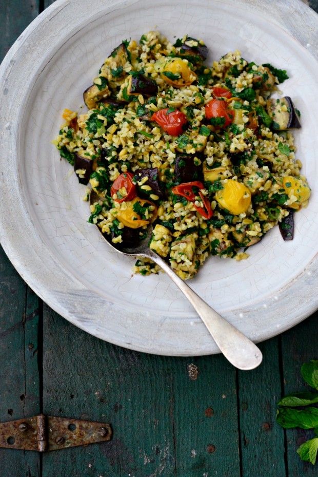 Roasted Vegetable Freekeh Salad + Lemon Mint Vinaigrette l SimplyScratch.com (21)