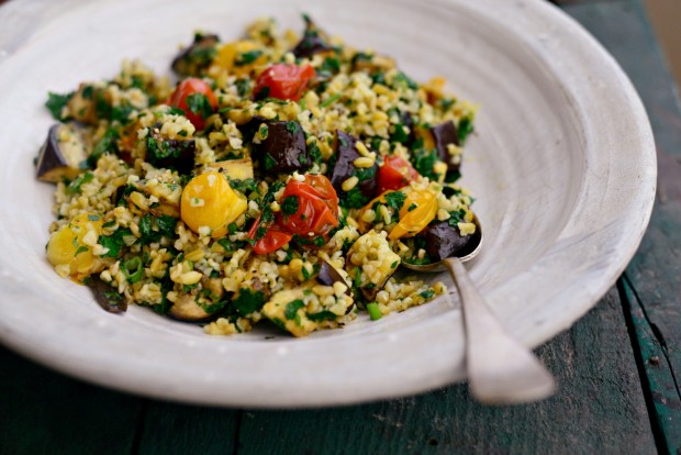 Roasted Vegetable Freekeh Salad + Lemon Mint Vinaigrette l SimplyScratch.com (23)