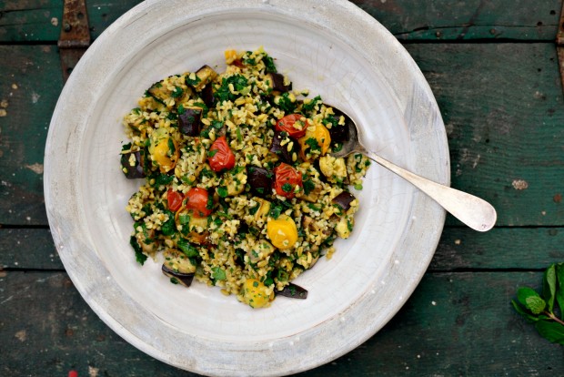 Roasted Vegetable Freekeh Salad + Lemon Mint Vinaigrette l SimplyScratch.com (26)