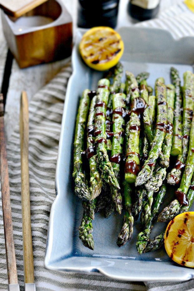 Grilled Asparagus with Balsamic Honey Dijon Dressing l SimplyScratch.com