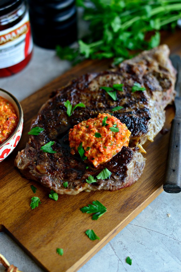 Grilled Steak with Piquillo Pepper Pesto l SimplyScratch.com (19)