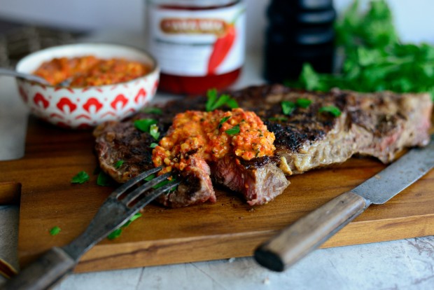 Grilled Steak with Piquillo Pepper Pesto l SimplyScratch.com (21)