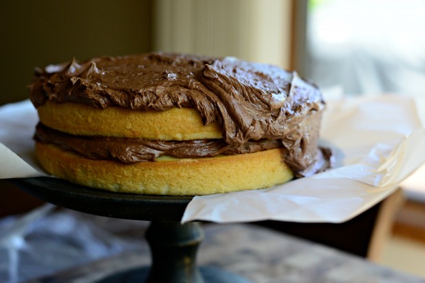 Homemade Yellow Cake + Whipped Chocolate Frosting l SimplyScratch.com (20)