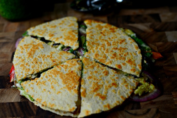 Vegetable Spinach Pesto Quesadillas l SimplyScratch.com