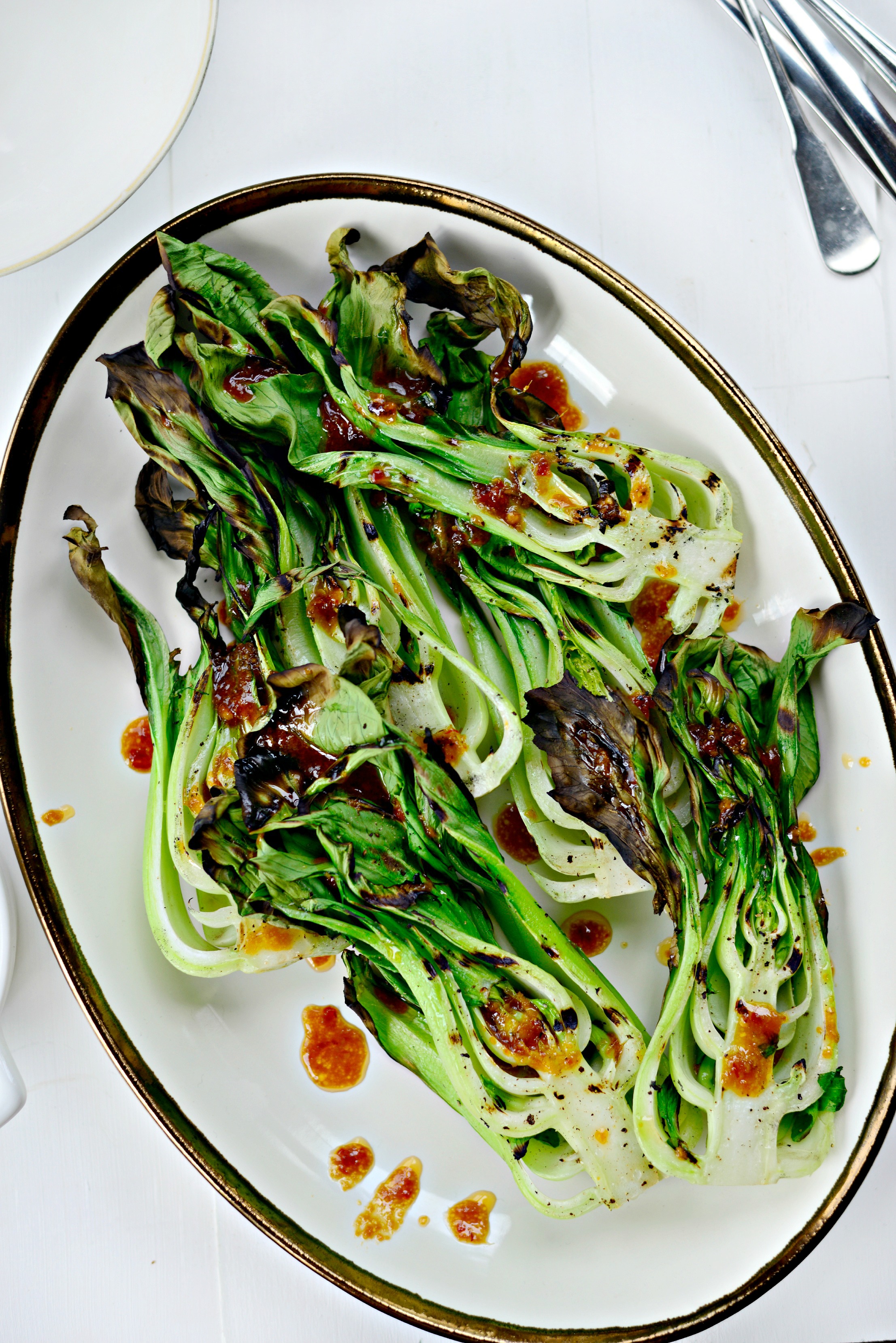 Simply Scratch Grilled Baby Bok Choy + Ginger Chili Sauce Simply Scratch