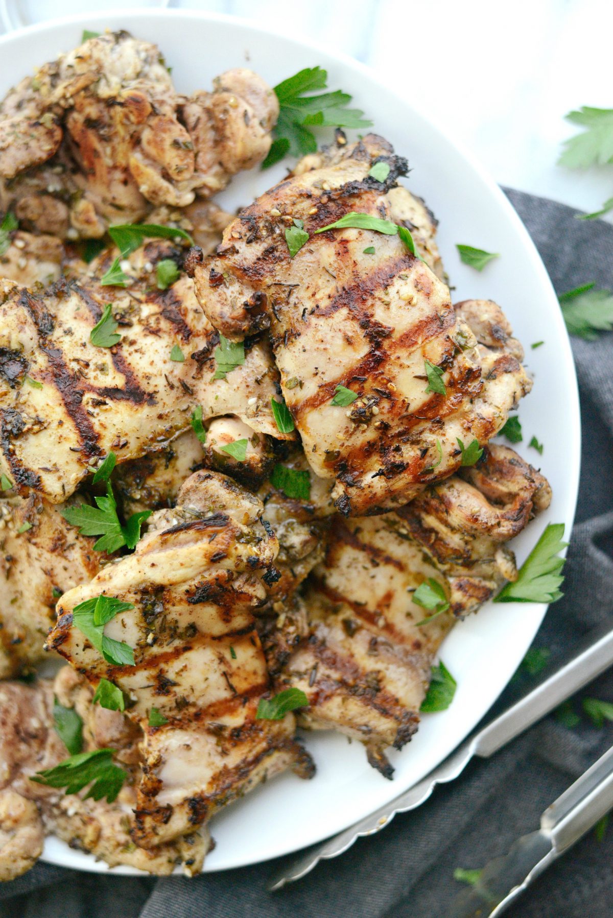 Grilled Za'atar Chicken Thighs l SimplyScratch.com 