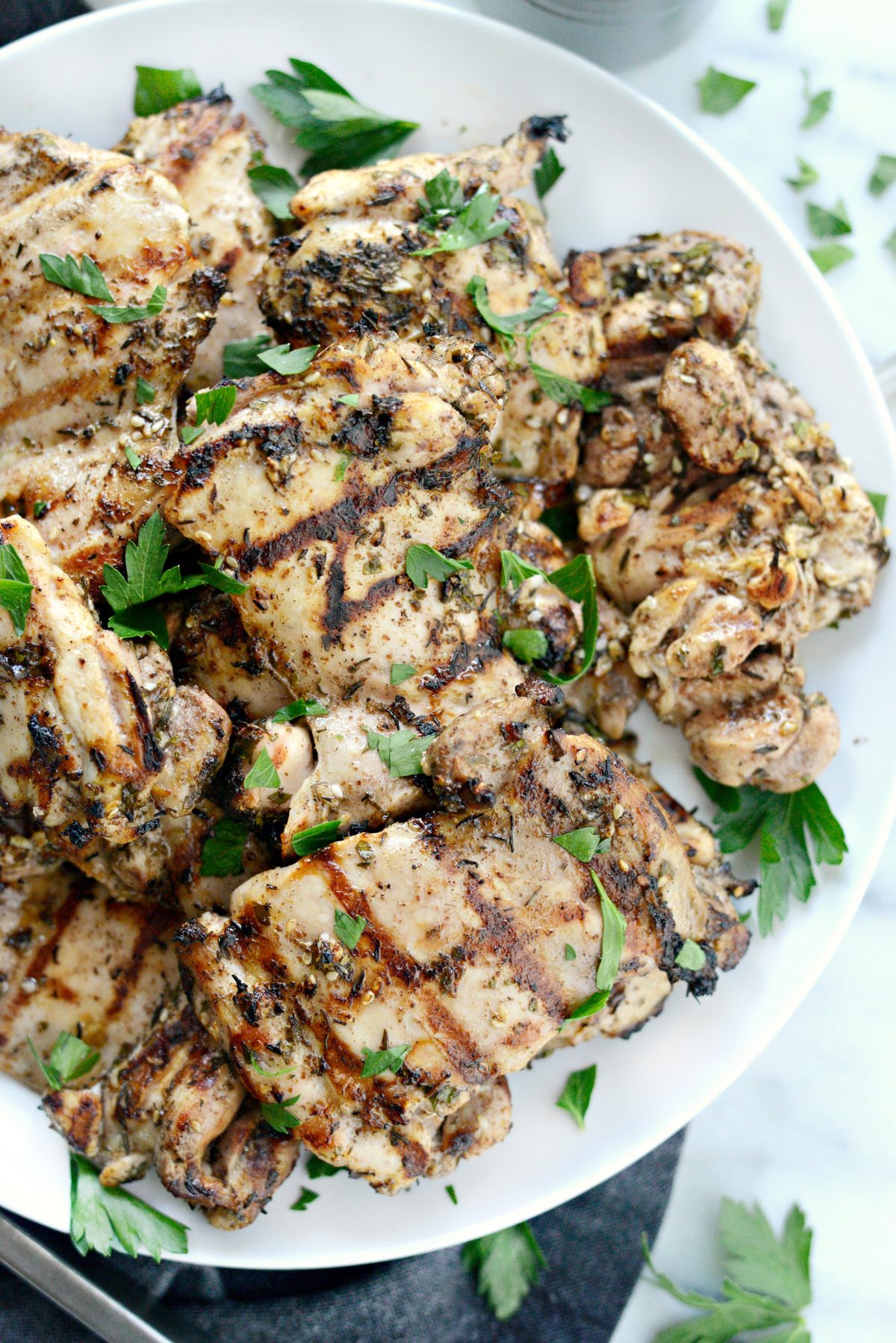 Grilled Za'atar Chicken Thighs l SimplyScratch.com 