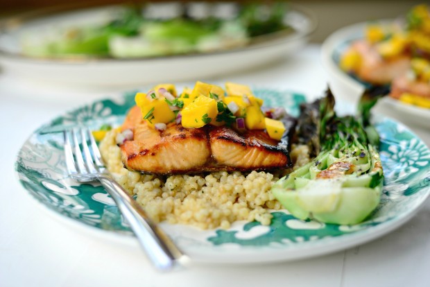 Honey Glazed Salmon + Fresh Mango Salsa (014)