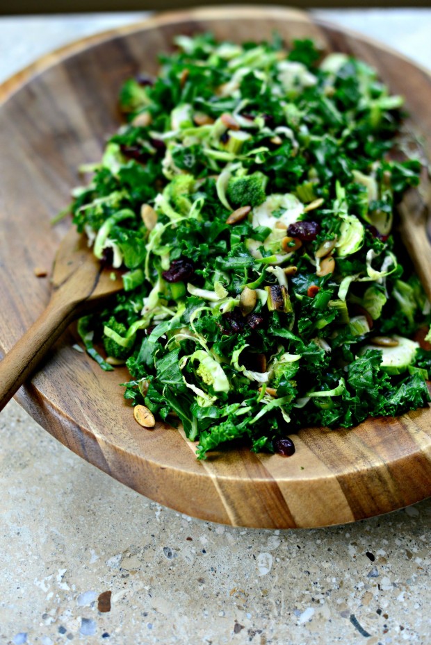 Kale Brussels Sprout Chopped Salad l SimplyScratch.com