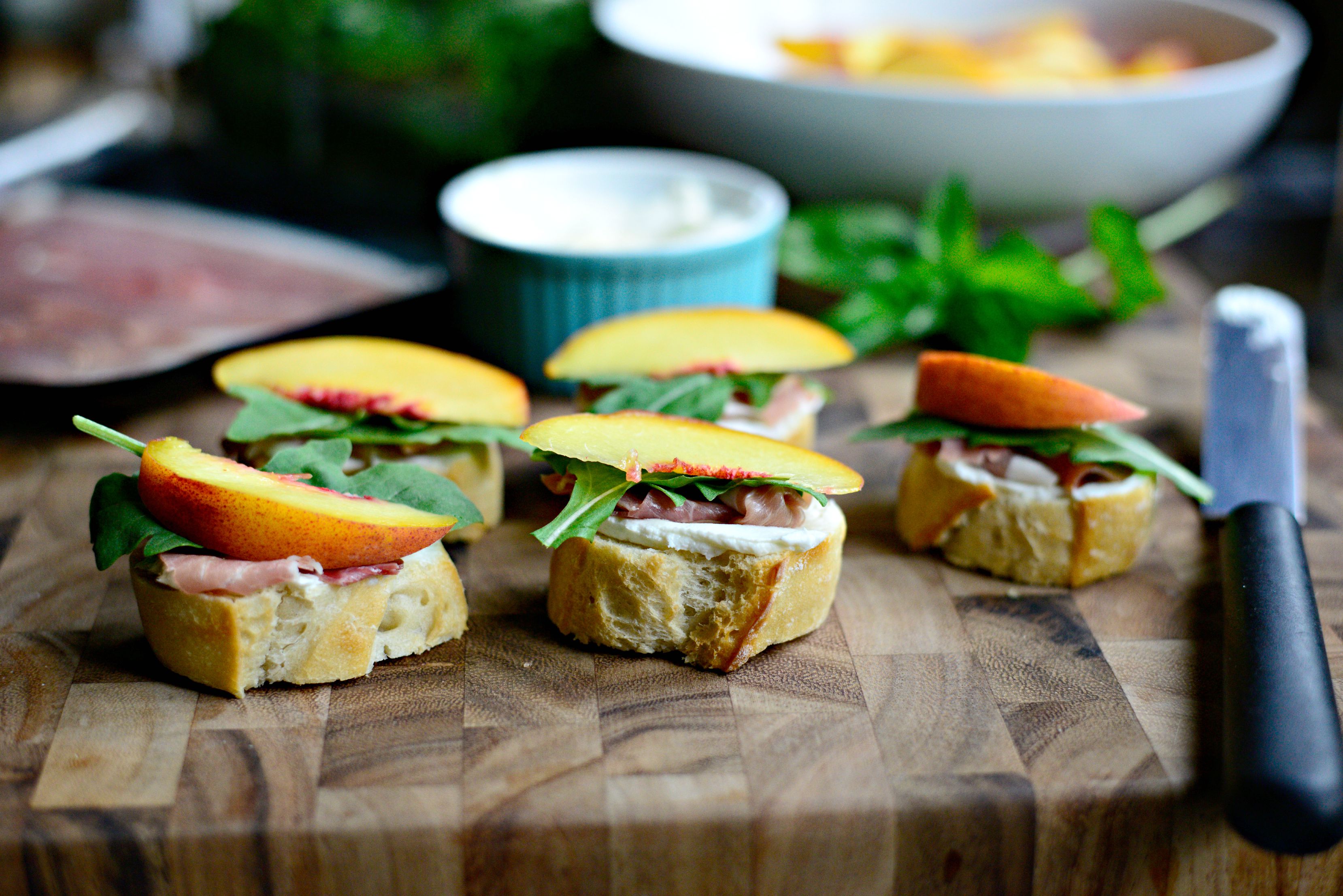 Simply Scratch Peach Prosciutto Goat Cheese Crostini Simply Scratch