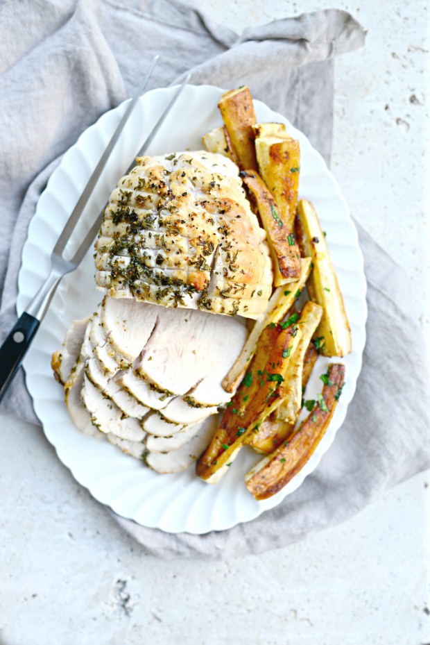 One-Pan Herb Roasted Chicken and Parsnips l SimplyScratch.com