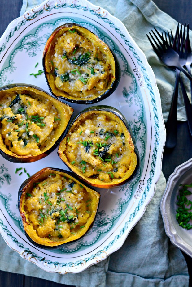 Twice Baked Spinach + Parmesan Acorn Squash l SimplyScratch.com (24)