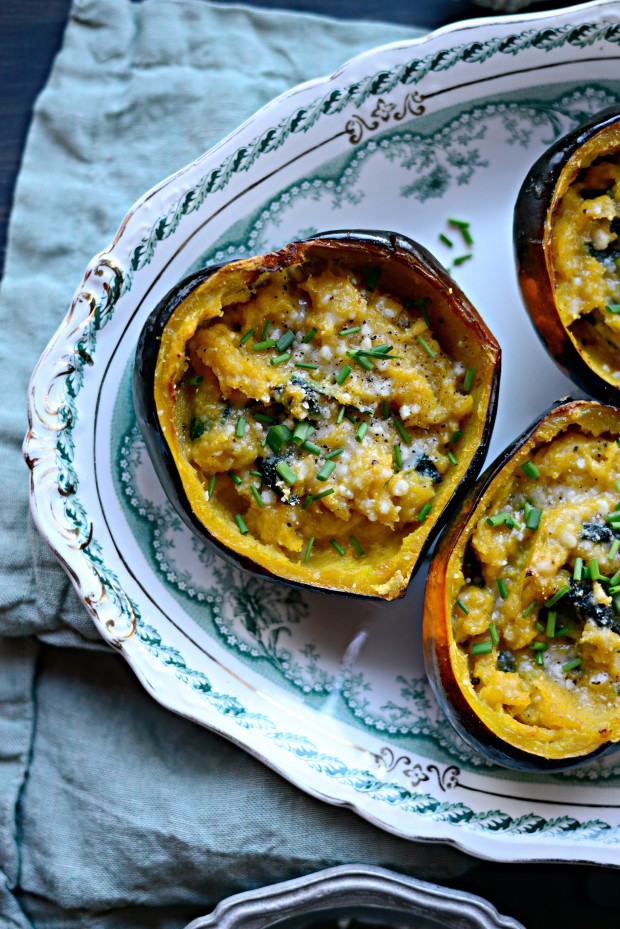 Twice Baked Spinach + Parmesan Acorn Squash l SimplyScratch.com (27)