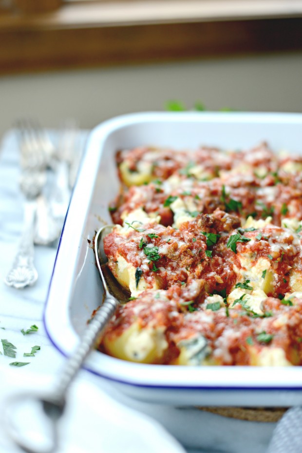 Sausage & Arugula Stuffed Shells + Chunky Tomato Sauce l SimplyScratch.com (40)