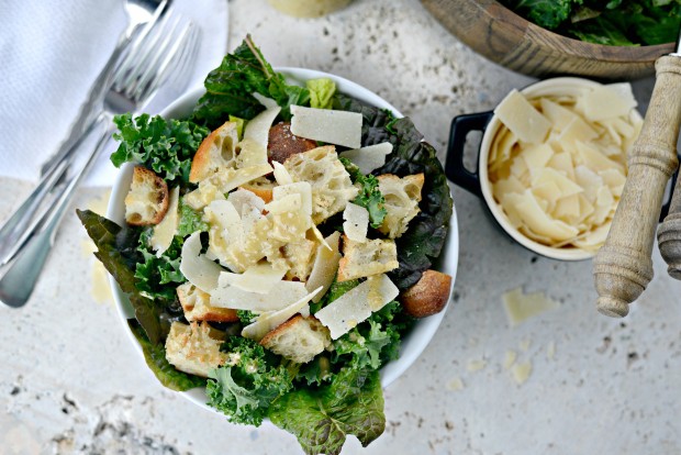 Kale Caesar Salad + a Light Caesar Vinaigrette l SimplyScratch.com