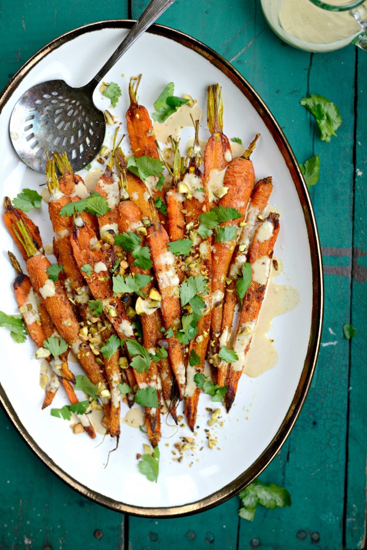 Simply Scratch Turmeric Roasted Carrots + Lemon Tahini Dressing