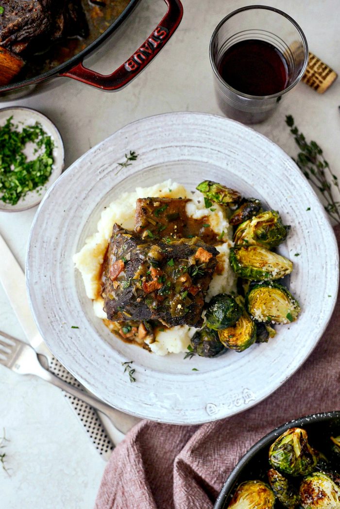 Wine Braised Beef Short Ribs l SimplyScratch.com #braised #beef #wine #shortribs #slowcooking #braising #fromscratch