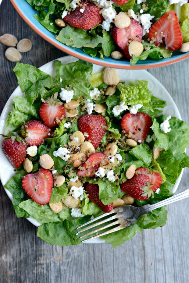 plate of Strawberry Goat Cheese Salad