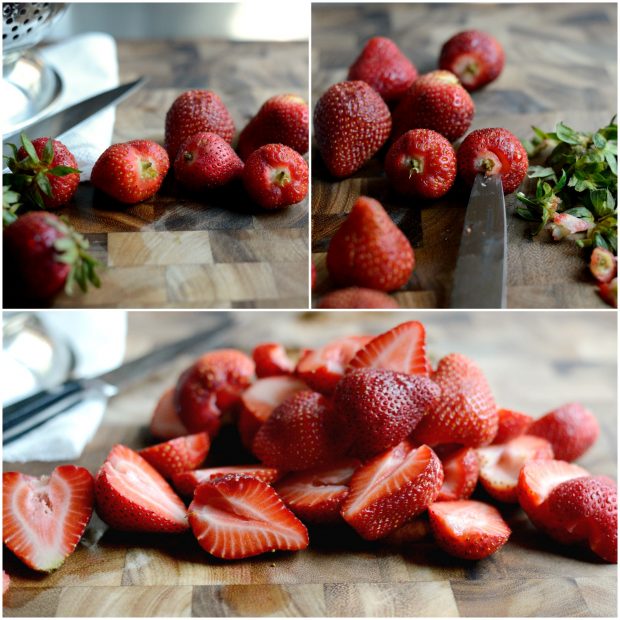 hulled strawberries