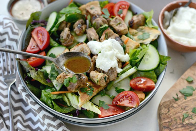 Simply Scratch Chicken Tawook Salad with Lemon Sumac Dressing Simply