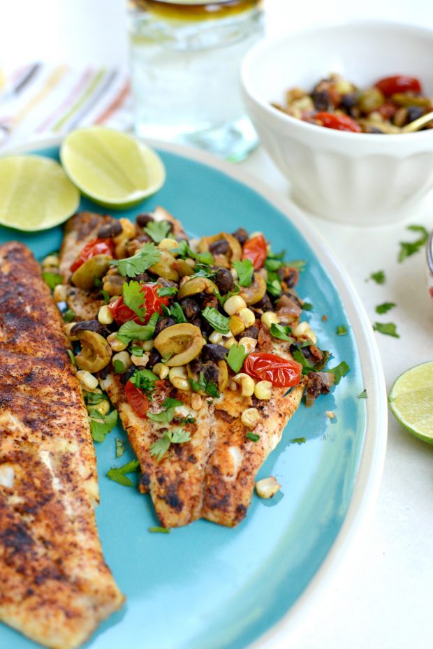 Grilled Red Snapper + Warm Fiesta Olive Topping (16)