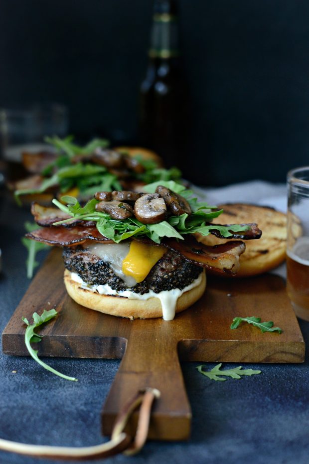 Cracked Peppercorn Crusted Burgers with Dill Pickle Aioli l SimplyScratch.com (1)