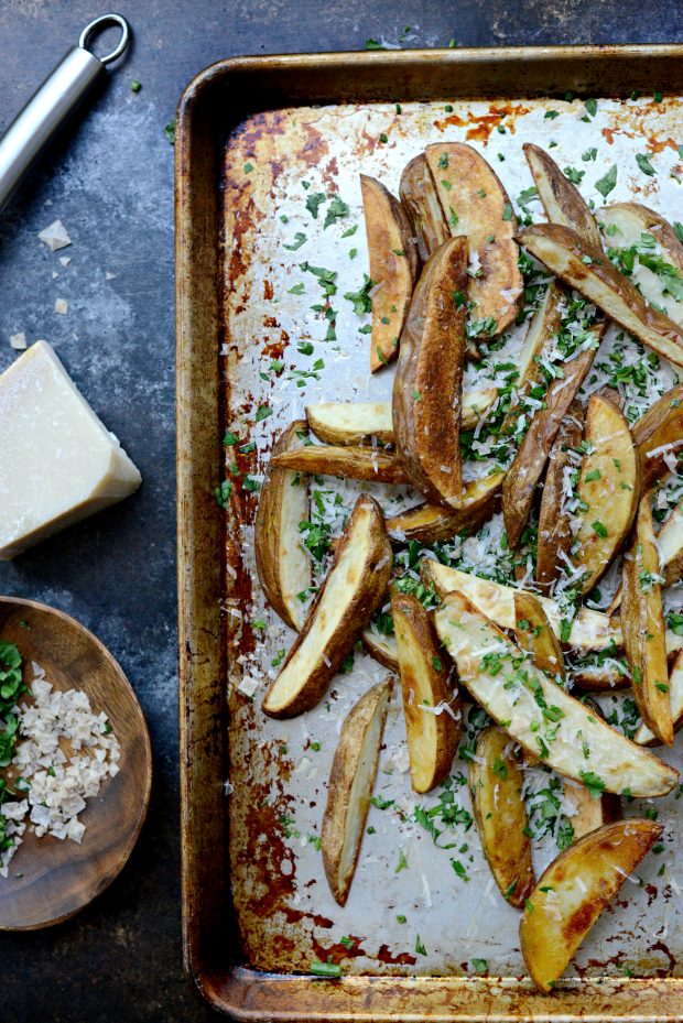 Garlic, Parmesan + Fresh Herb Oven Fries l SimplyScratch.com (5)