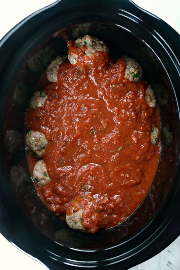 slow cooker Italian turkey meatballs l simplyscratch.com