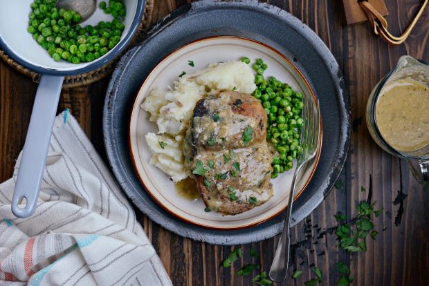 slow cooker pork chops with herb gravy l SimplyScratch.com 
