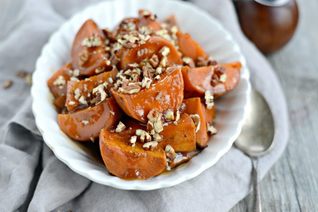 slow cooker candied sweet potatoes l simplyscratch.com