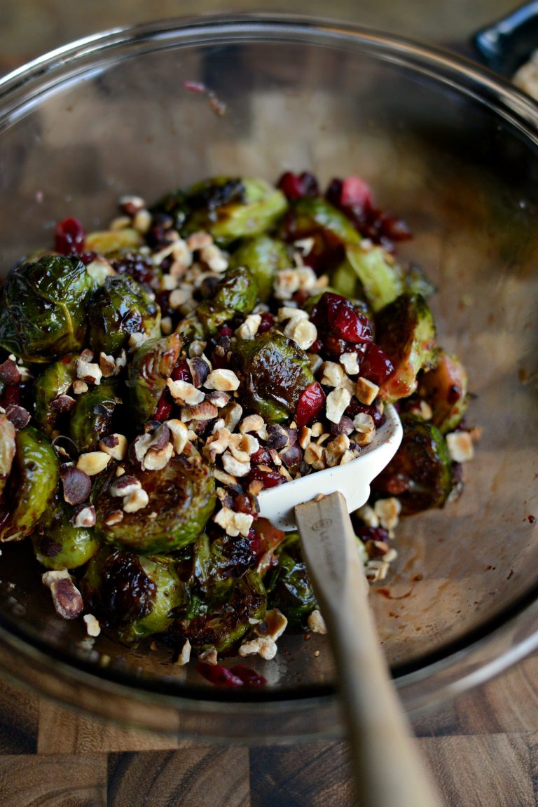 Simply Scratch Maple Balsamic Brussels Sprouts with Cranberries and