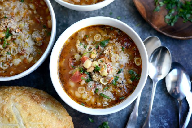 Italian Sausage White Bean Soup l SimplyScratch.com