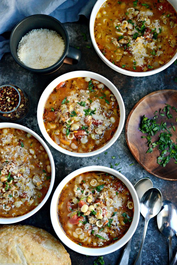 Italian Sausage White Bean Soup l SimplyScratch.com