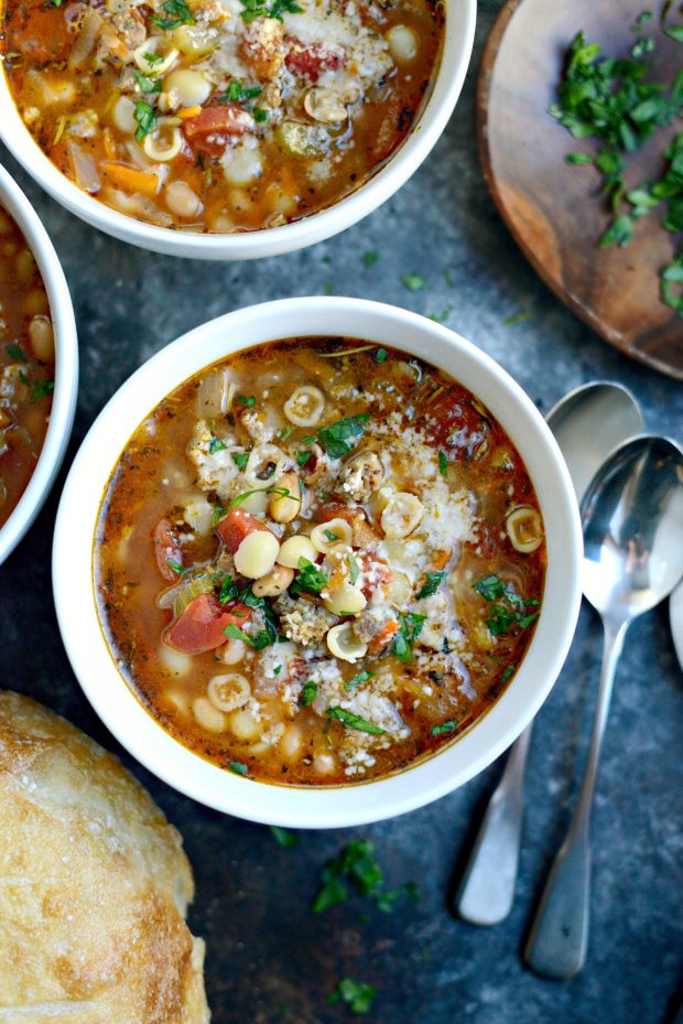 Italian Sausage White Bean Soup l SimplyScratch.com