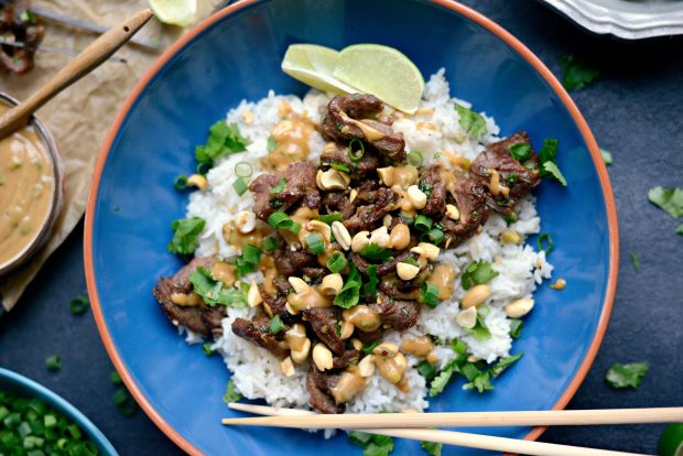 Beef Satay with Peanut Sauce l SimplyScratch.com