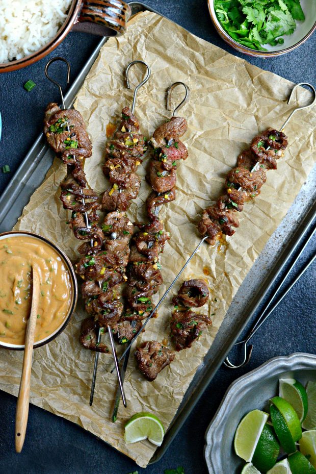 Beef Satay with Peanut Sauce l SimplyScratch.com