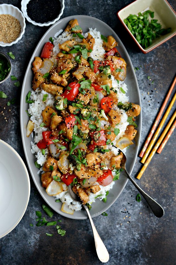 Ginger Sesame Chicken Stir-Fry l SimplyScratch.com