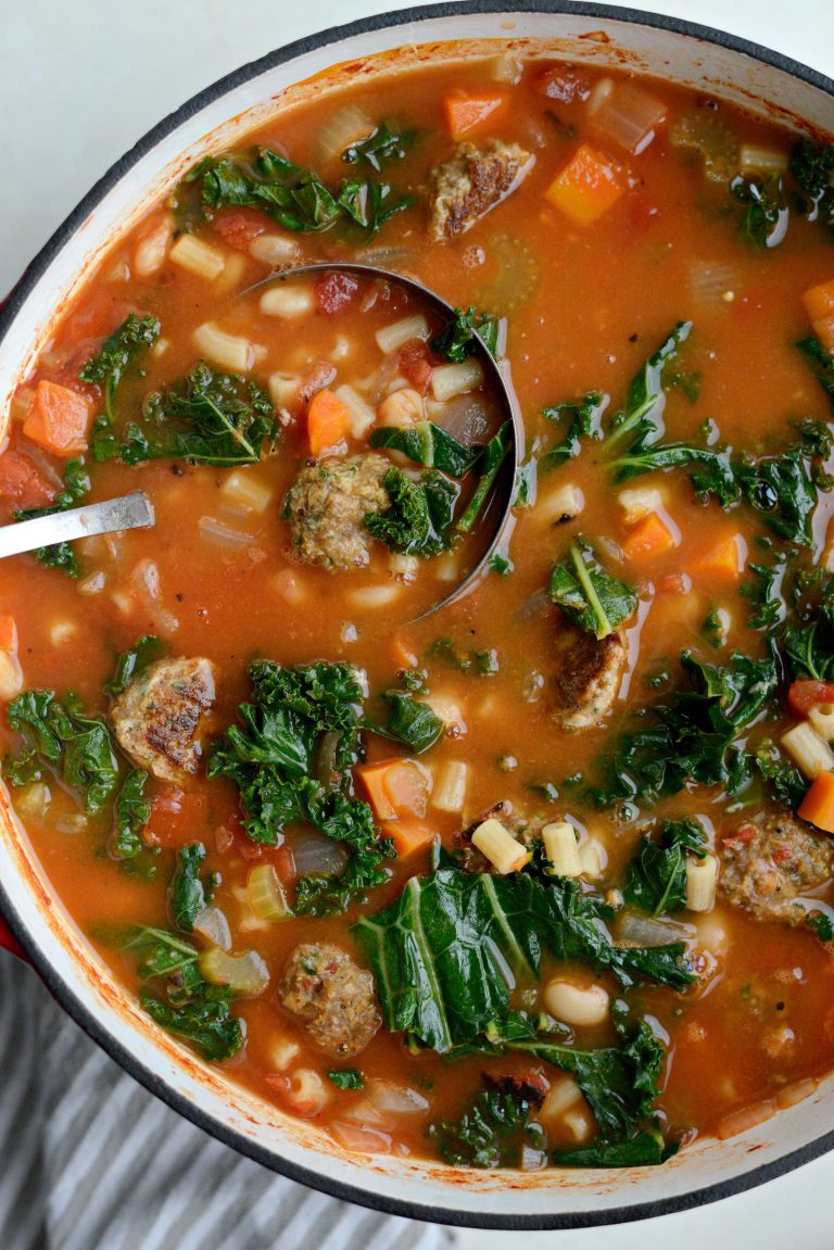 Simply Scratch Italian Turkey Meatball Minestrone Soup Simply Scratch