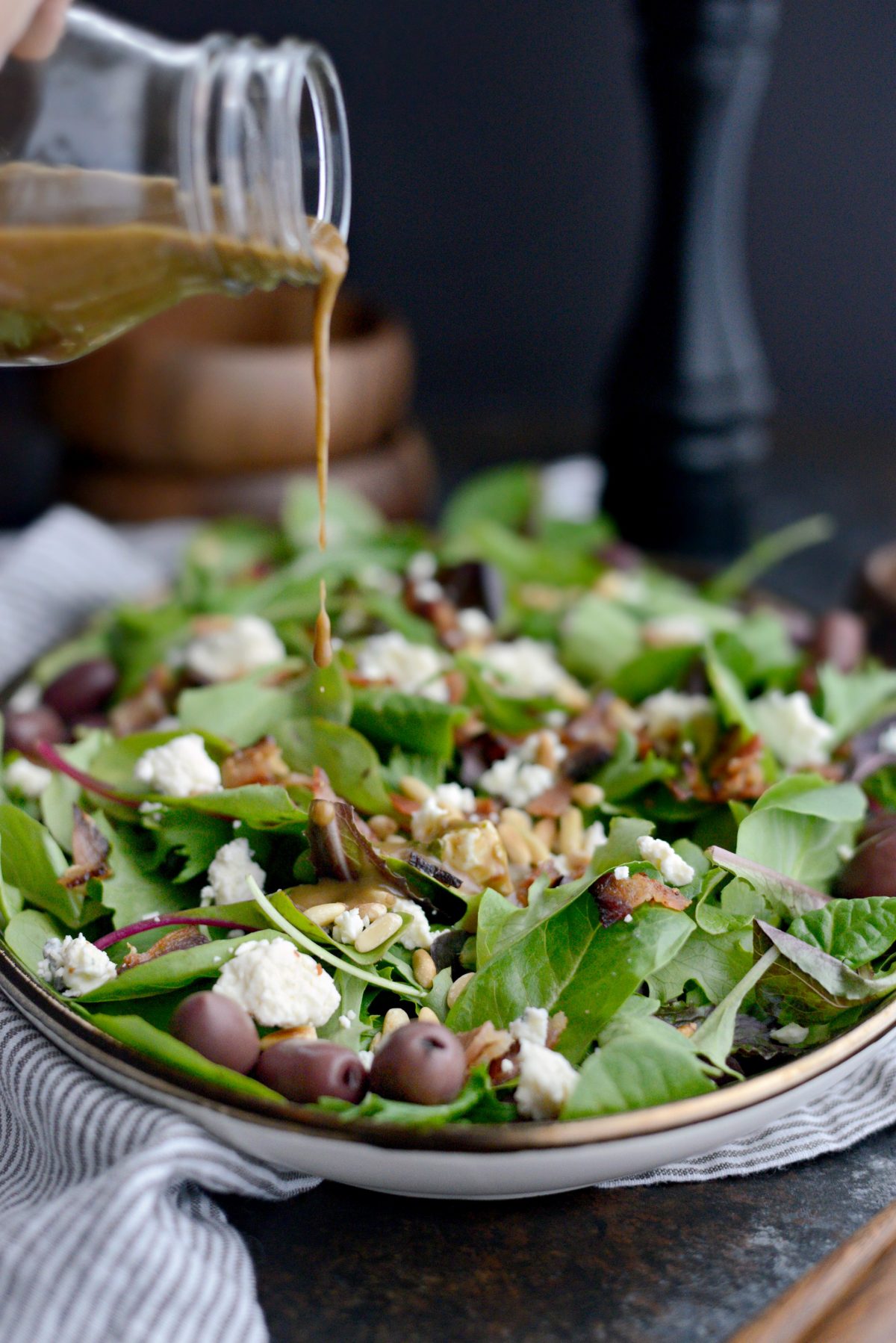 Bacon Blue Cheese House Salad with Sweet Basil Vinaigrette l SimplyScratch.com (8)