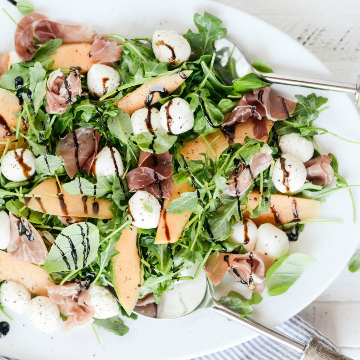 Cantaloupe and Prosciutto Arugula Salad Simply Scratch