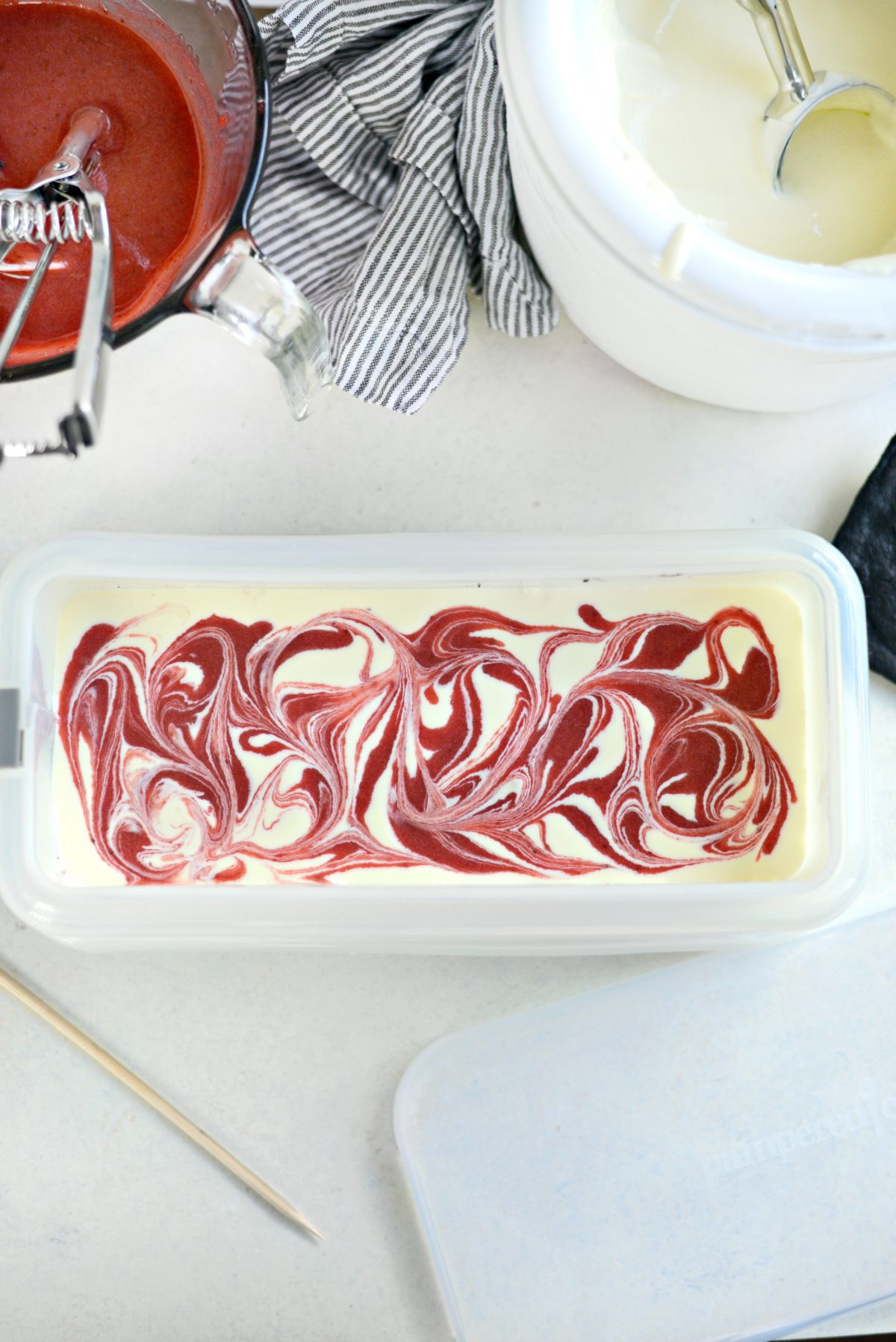 Strawberry Swirl Mascarpone Ice Cream Cookie Cake with Pampered Chef l SimplyScratch.com (34)