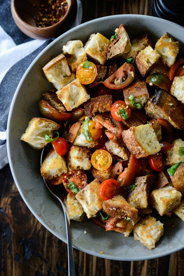 Tomato Bruschetta Panzanella l SimplyScratch.com #garden #tomatoes #bread #salad #bruschetta #panzanella