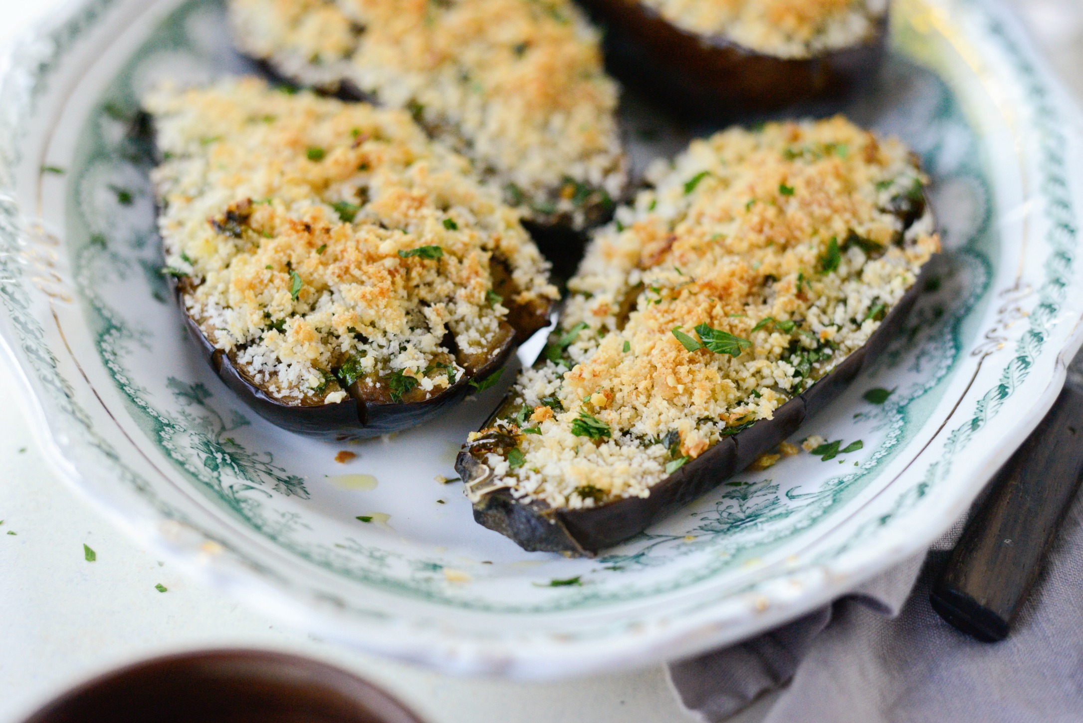 Simply Scratch Baked Eggplant with Pecorino Crumbs Simply Scratch