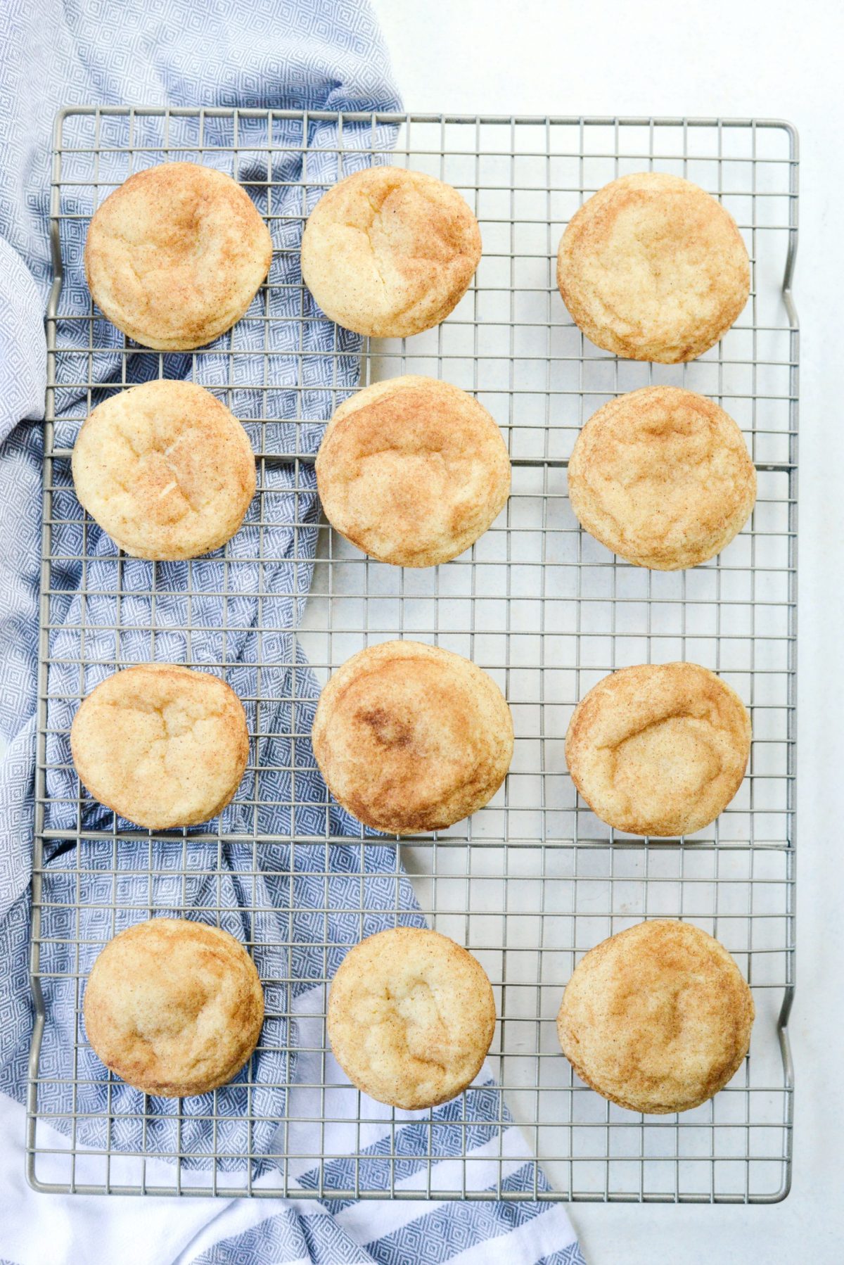 Classic Snickerdoodles on wire rack