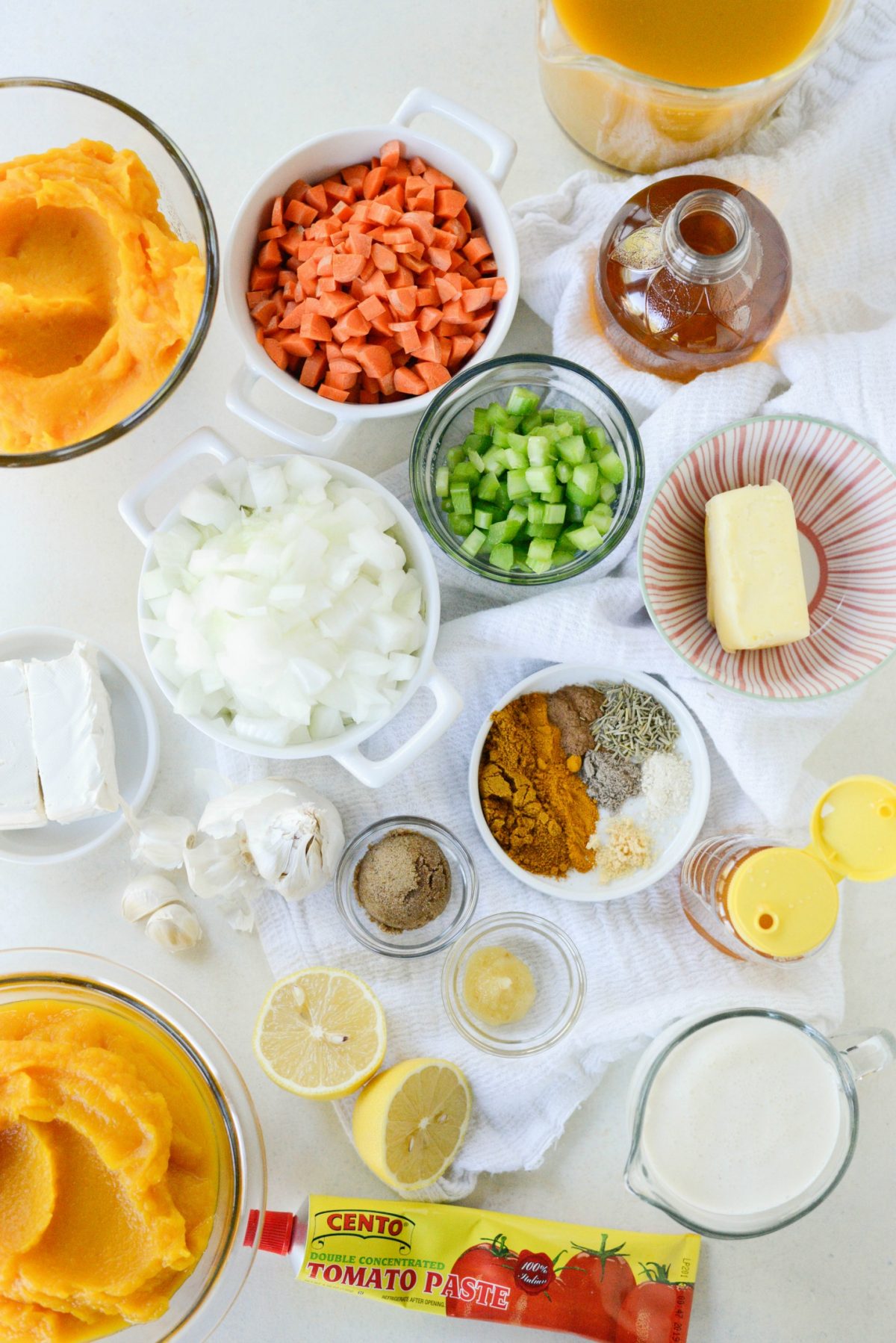 ingredients for Homemade Squash Soup