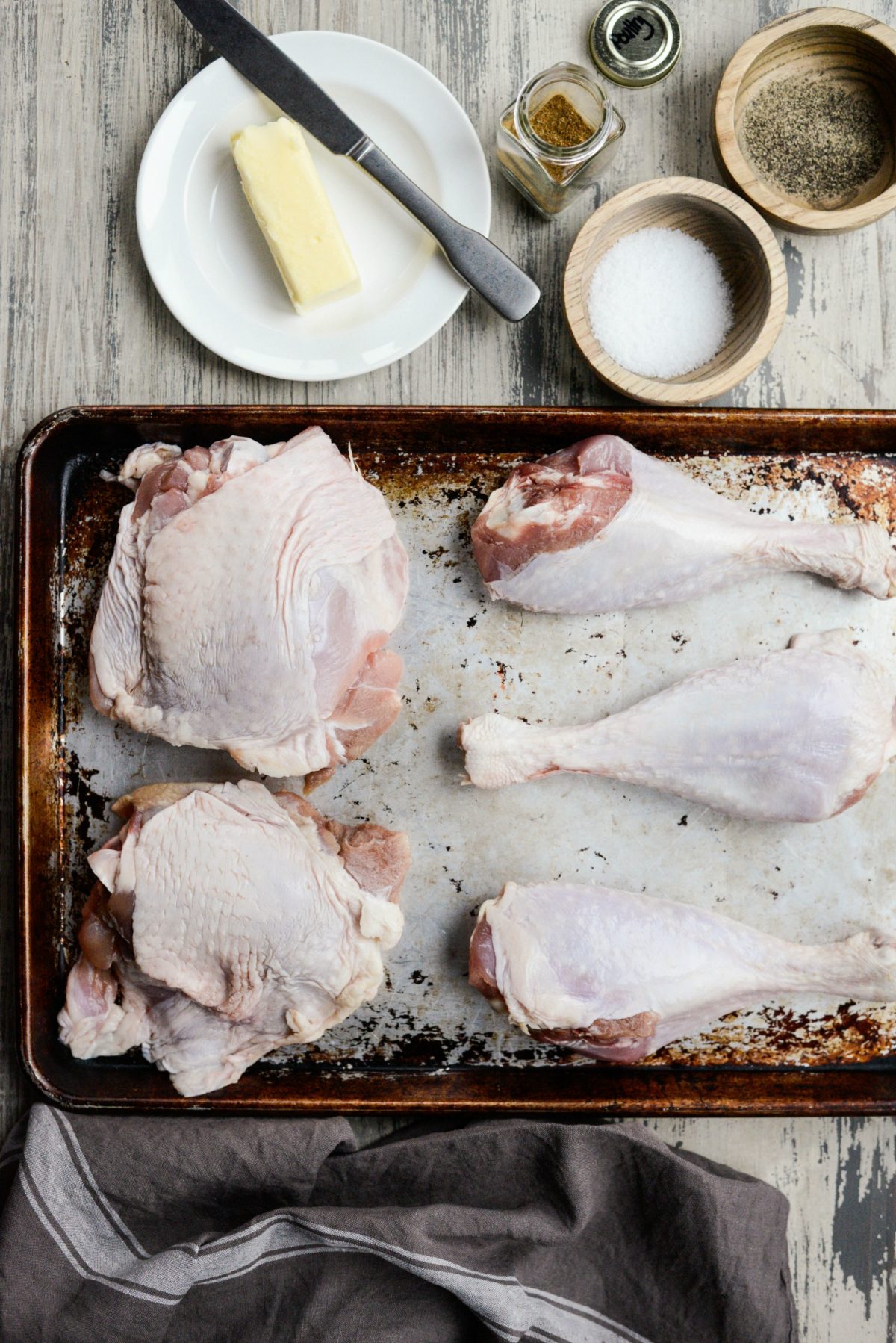 Simply Scratch Sheet Pan Roasted Turkey Thighs and Drumsticks with