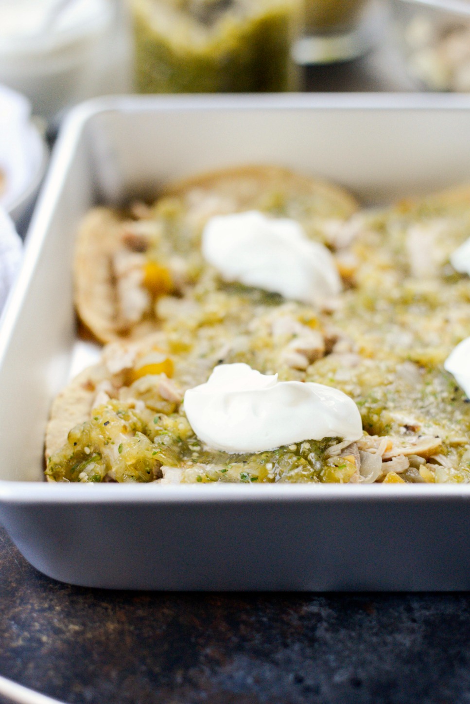 Salsa Verde Chicken Tortilla Casserole l SimplyScratch.com (5)