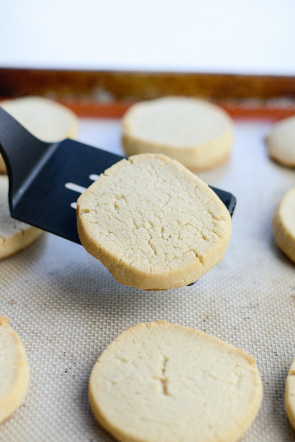 just baked Tahini Shortbread Cookies
